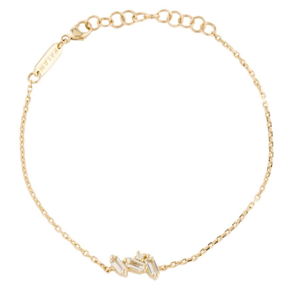 KALAN-14K Yellow Gold Diamond/Topaz BRACELET-Preow
